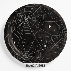 Spider Web Night Halloween Paper Plates - 10-Inch, 20-Pack