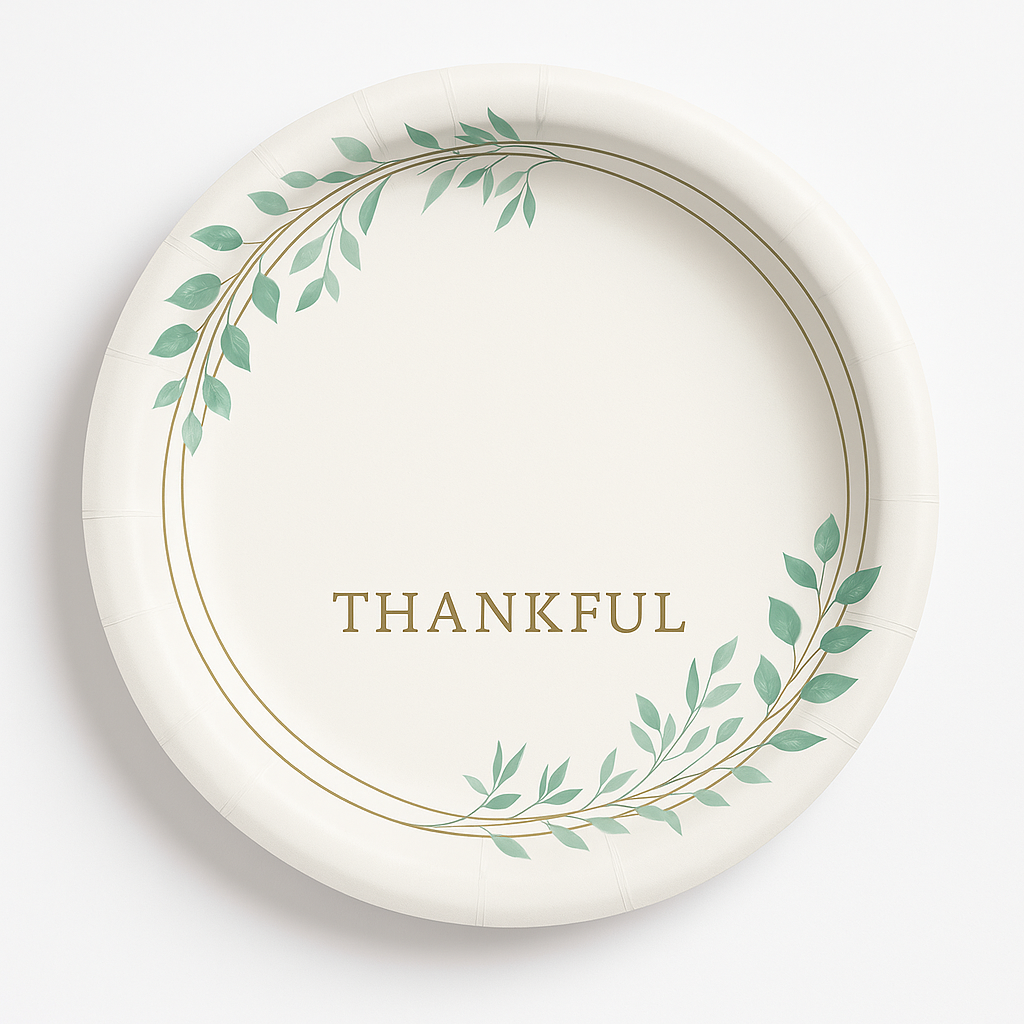Simply Thankful 10" Round Paper Plates