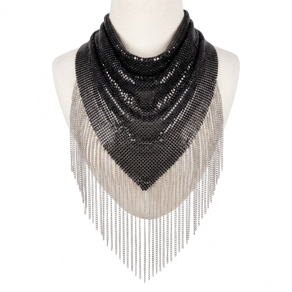 Cowgirl Glam Metal Mesh Bandana with Fringe