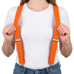 Vibrant Orange Adjustable Y-Back Suspenders