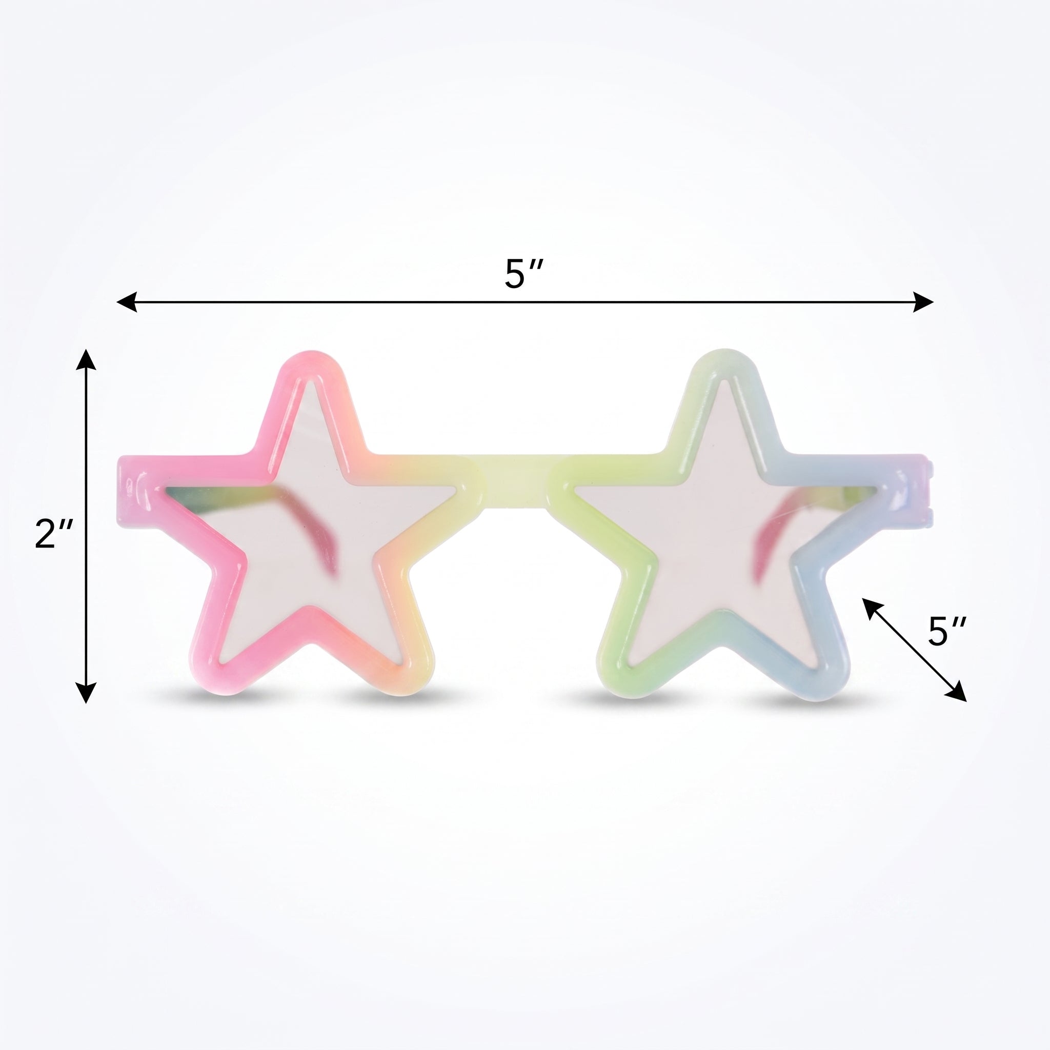 Luminous Star-Shaped Glasses - 8 Pack Rainbow Wearable Party Favors
