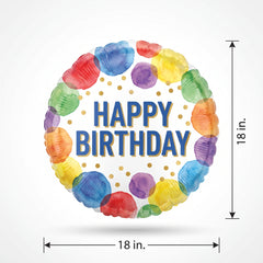 Colorful Dots Happy Birthday Foil Balloon