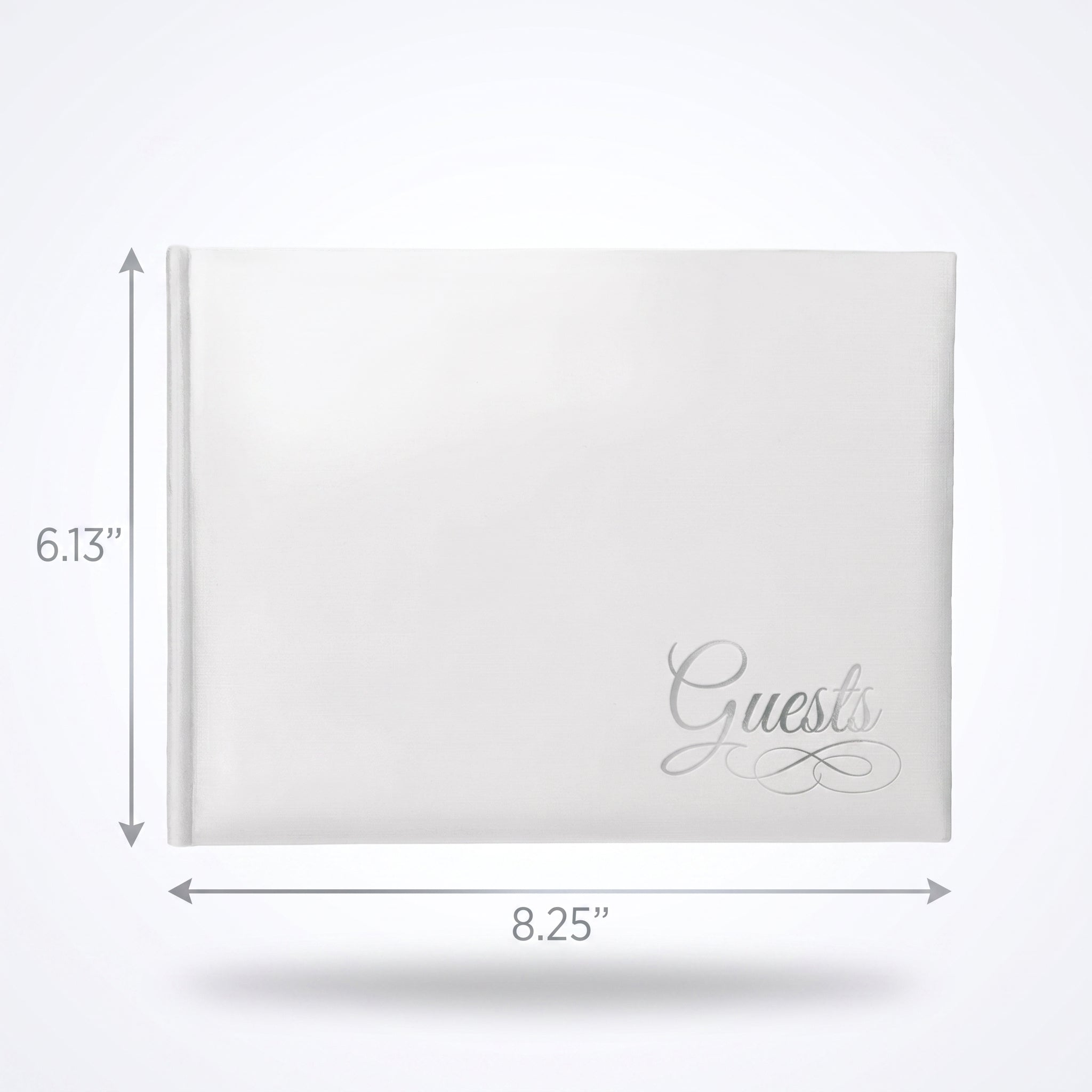 Elegant White Guest Book with Silver Detail for Weddings
