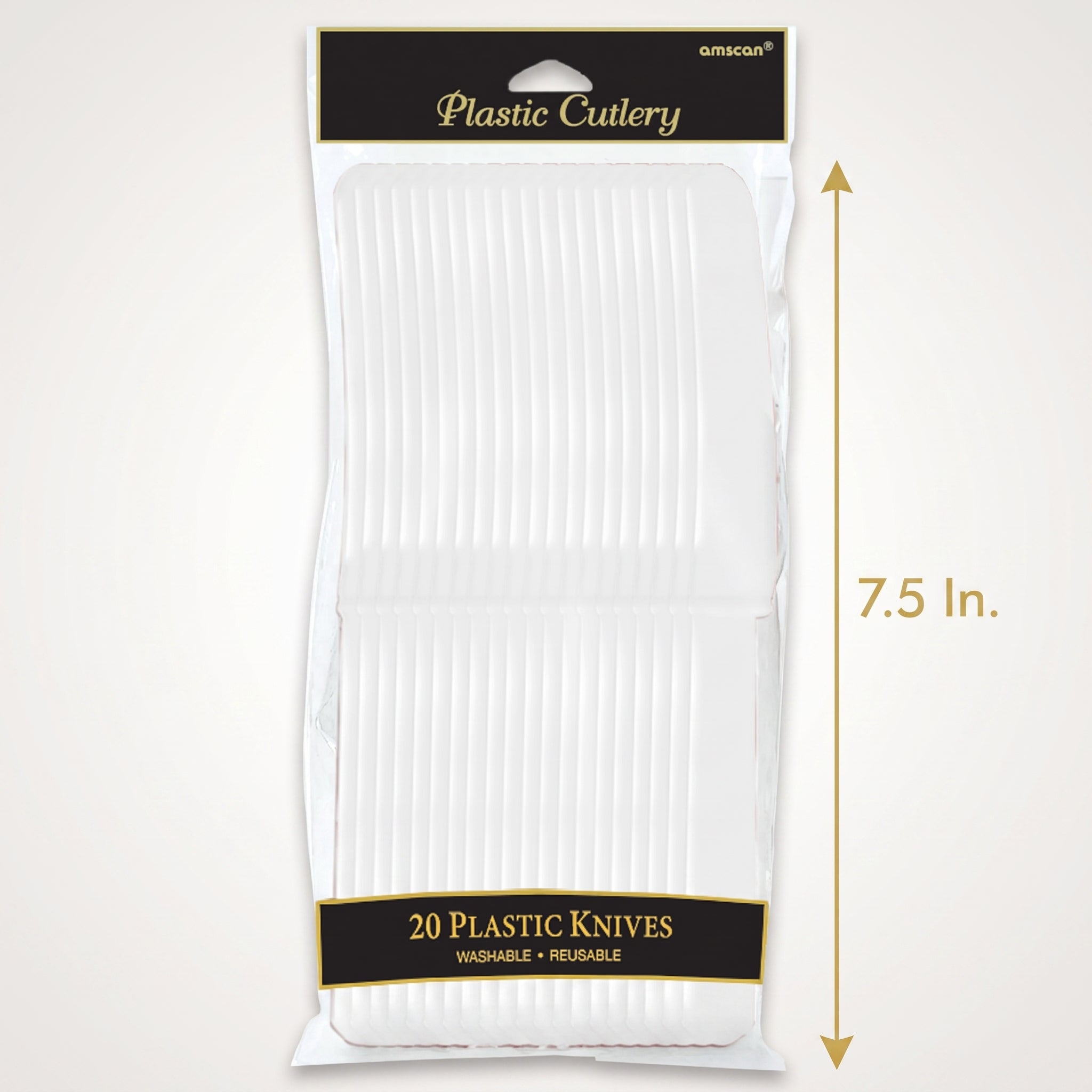 White Plastic Knives - 7.5 In. | 20 Count