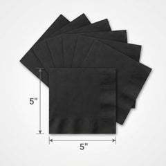 Go Brightly Black Luncheon Napkins - 6.5 In. X 6.5 In. | 32 Count