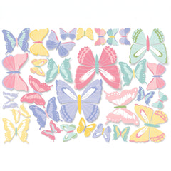 3D Butterfly Cutout Decorations Pack, Multi-Coloured, 30-Piece Set