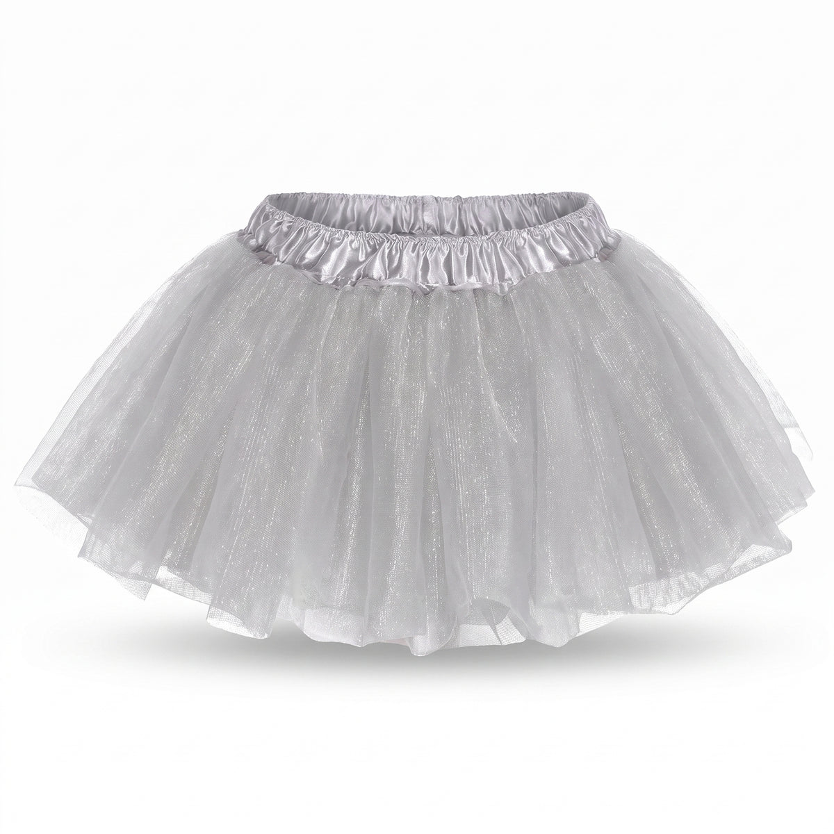 Kids' Silver Tutu Skirt - Shimmering Tulle Costume Accessory