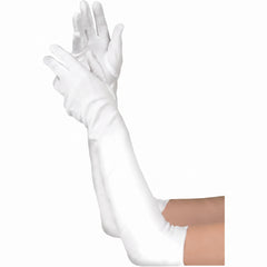 Children's Long White Costume Gloves