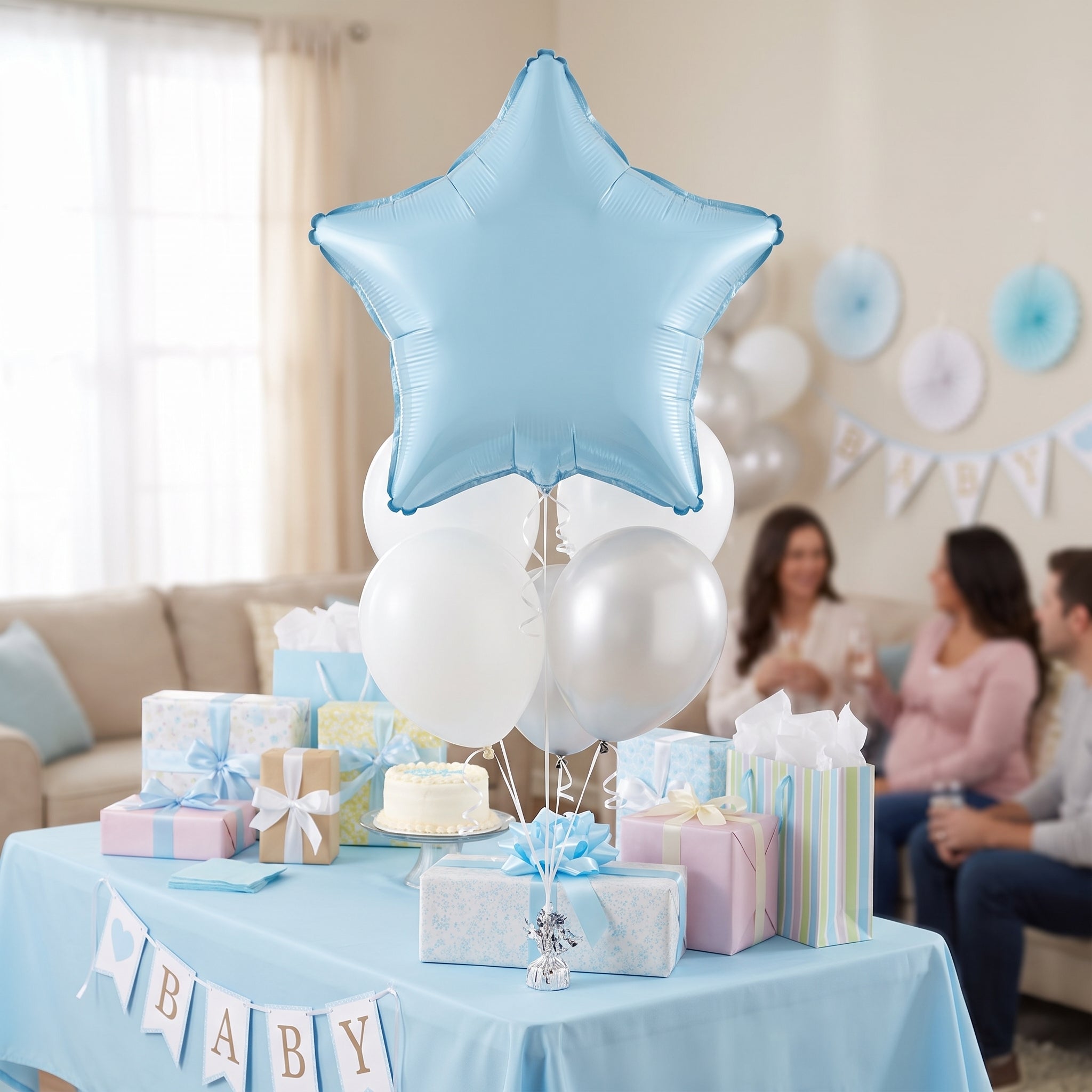 Pastel Blue Star Foil Balloon - 18-Inch