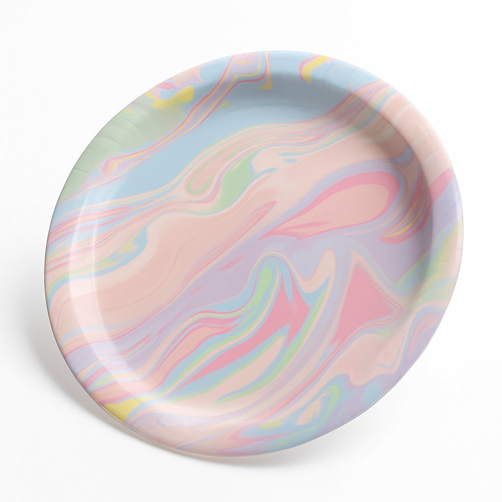 Pastel Marble 6.75" Round Paper Plates