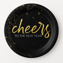 "Cheers To The New Year" 6.75-Inch Round Paper Plates - 20 Pack
