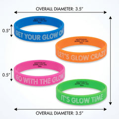 Neon Glow Party Bracelets - Set of 4
