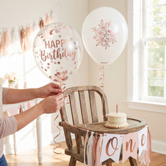 Free Spirit Confetti Latex Balloons - Baby's First Birthday