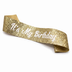 Glitter Gold Birthday Sash for Kids
