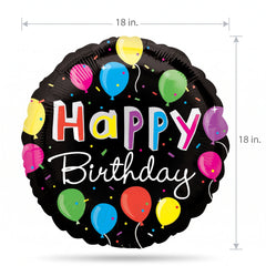 Bright & Festive "Happy Birthday" Foil Balloon - 18 Inch