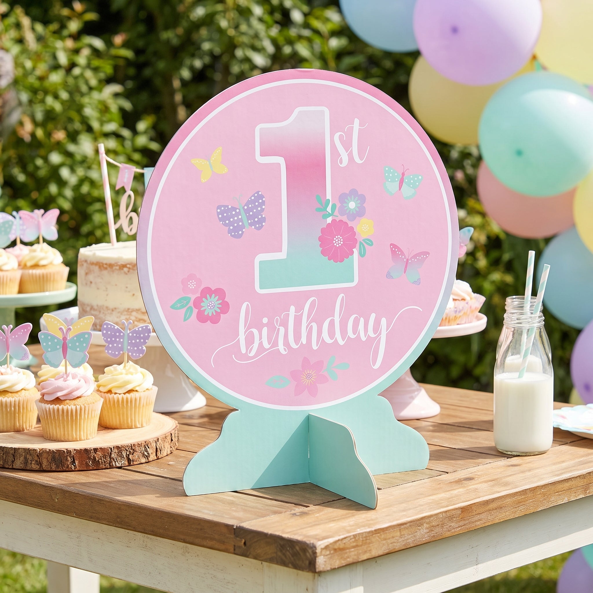 Butterfly Garden 1st Birthday Table Decoration