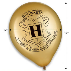 Harry Potter Hogwarts Latex Balloons, 12" Gold, 6 Pack