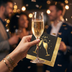 Hello New Year Beverage Napkins - 5 In. X 5 In.