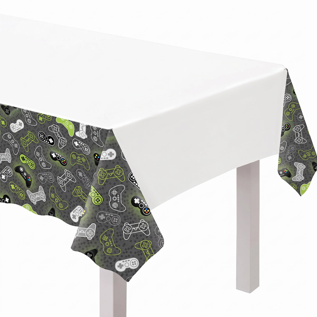 Level Up Gaming Theme Plastic Table Cover for Kids Birthday Parties
