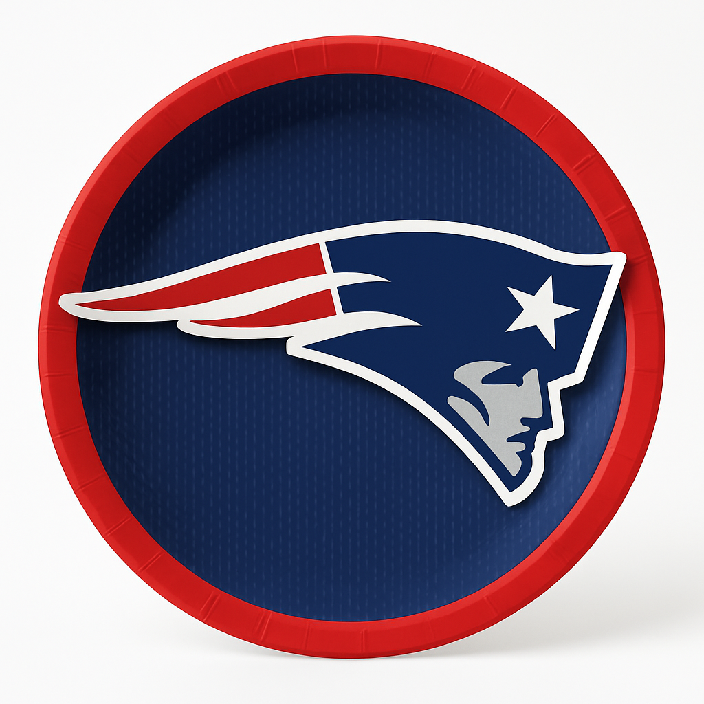 New England Patriots 9" Round Paper Plates, 18-Pack