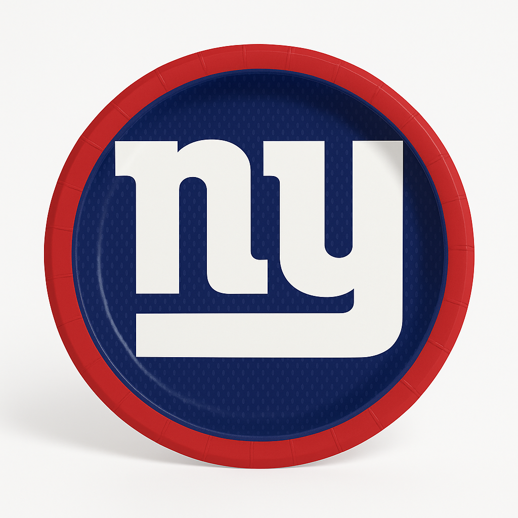 New York Giants 9" Round Paper Plates, 18-Pack