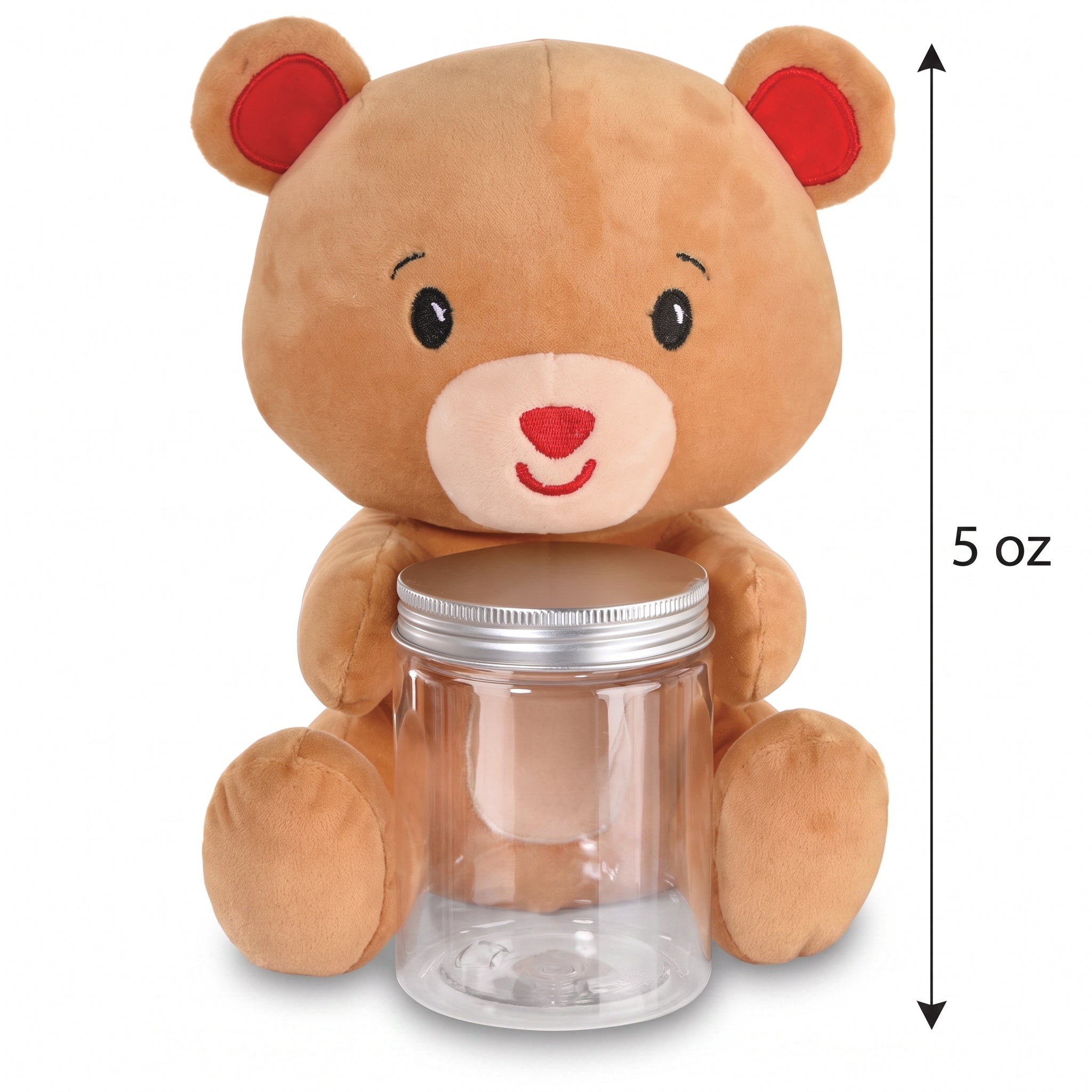 Adorable Bear Plush Balloon Weight with Jar Accessory