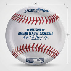 MLB Rawlings Baseball Round Paper Dessert Plates, 7-Inch, 8-Pack