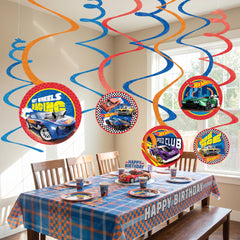 Hot Wheels Swirl Hanging Decorations - 12 Pack