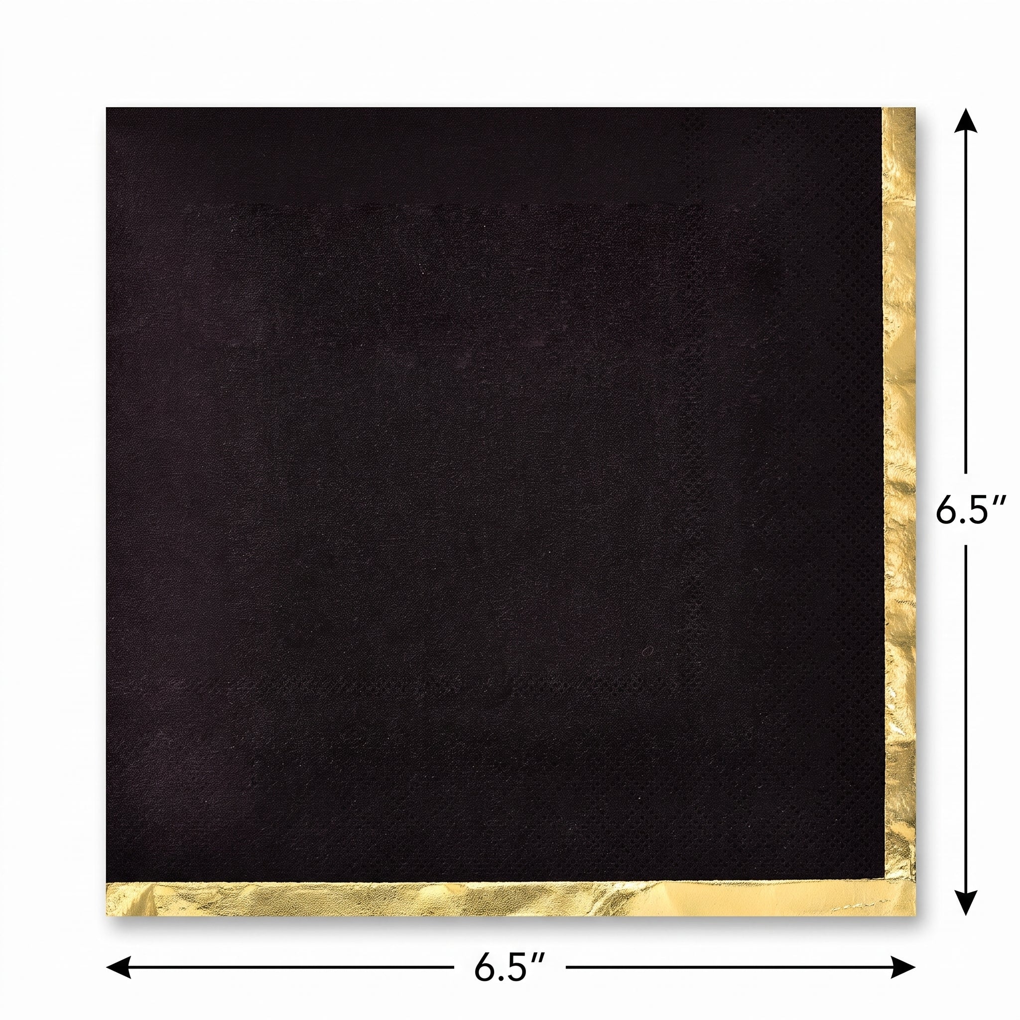 Elegant Black Hot Stamped Luncheon Napkins - 6.5 In. x 6.5 In.