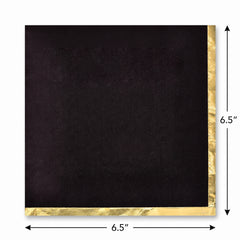 Elegant Black Hot Stamped Luncheon Napkins - 6.5 In. x 6.5 In.