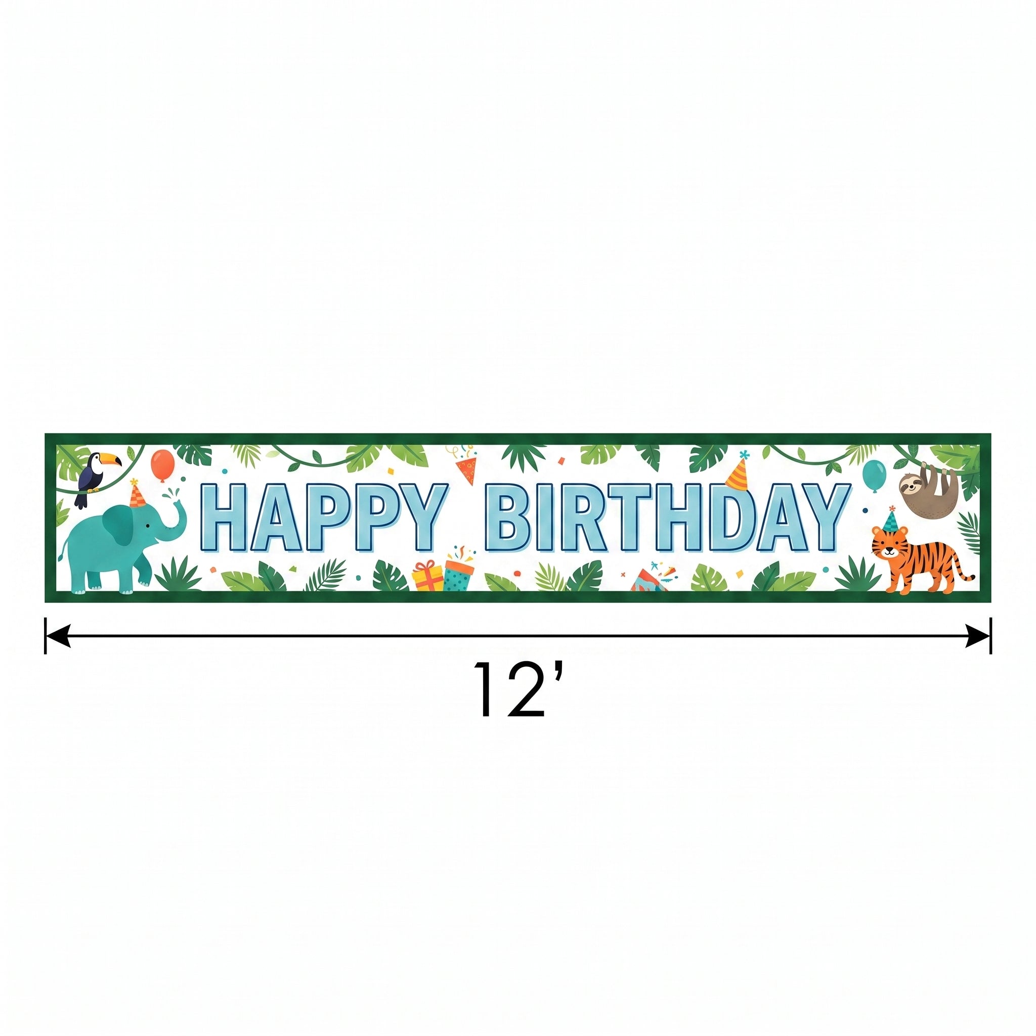 Jungle Theme Happy Birthday Banner