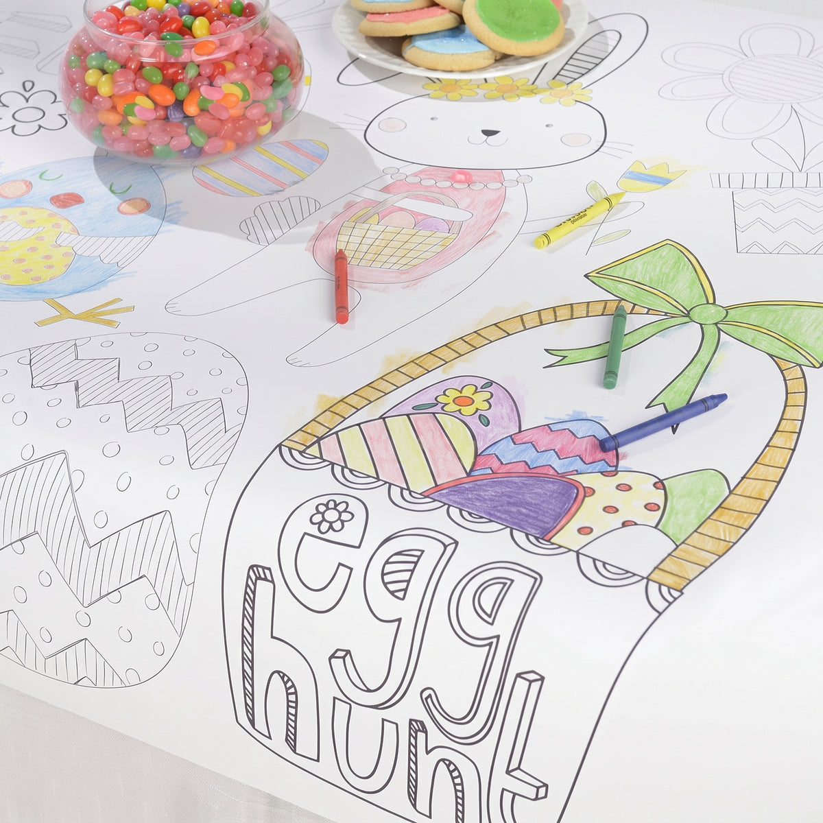 Easter Coloring Paper Table Cover - Engaging Activity for Kids