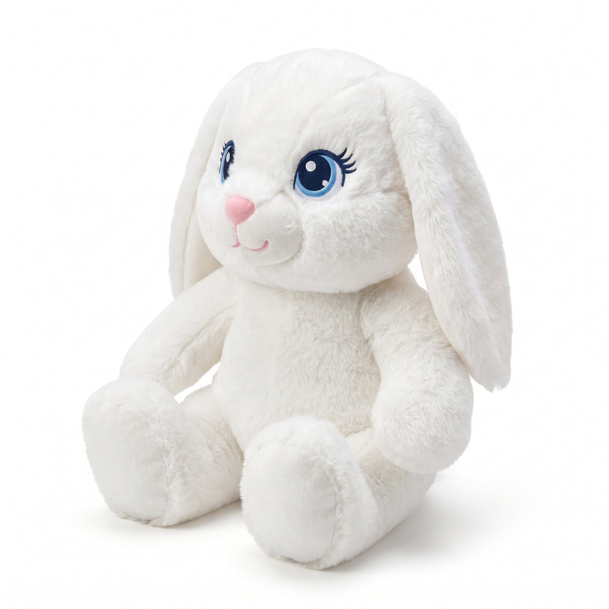 Charming White Plush Bunny - 9.5" Easter Decor