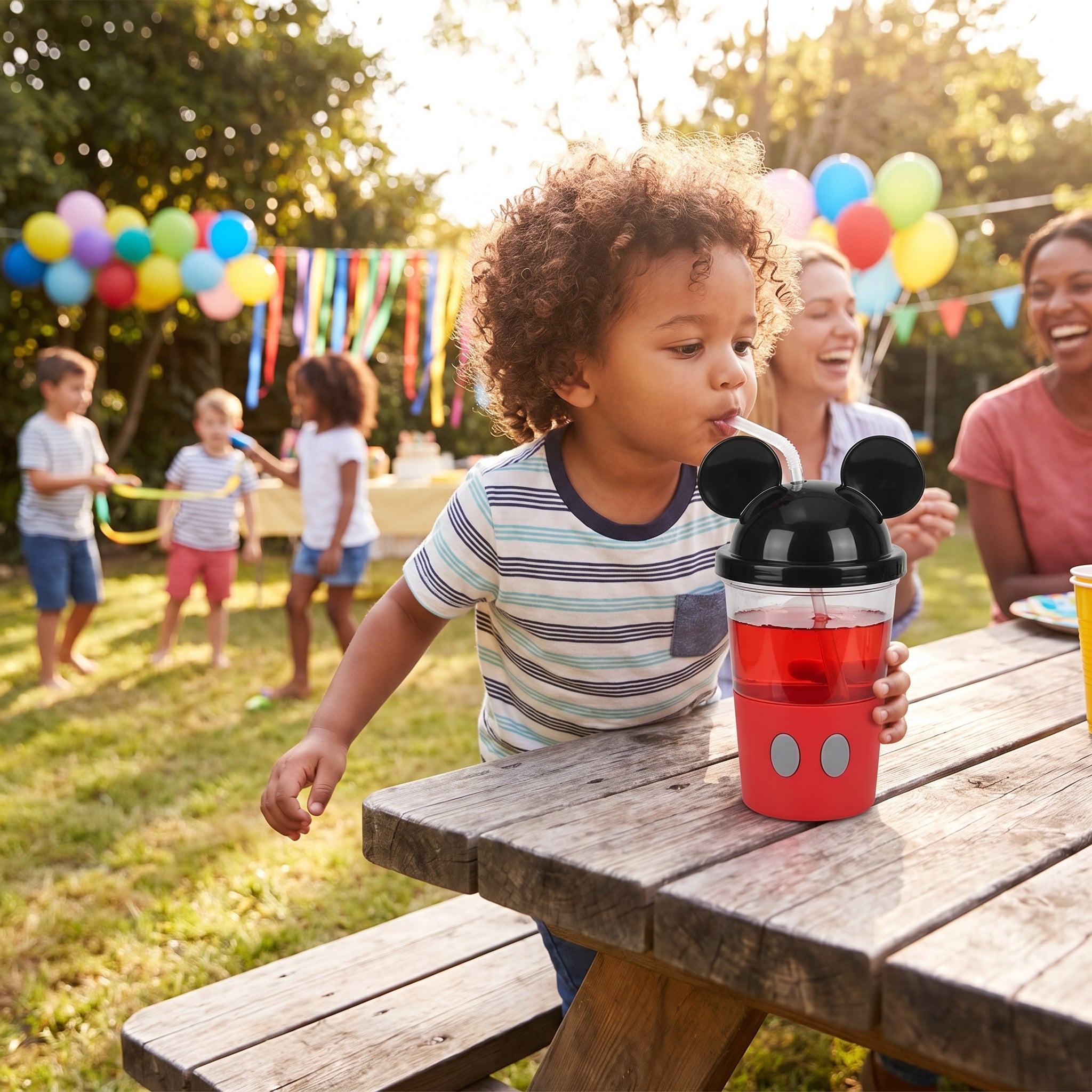 Disney Mickey Mouse 18oz Party Cup with Straw and Ears Lid