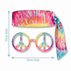 Colorful Tie-Dye Hippie Peace Sign Glasses