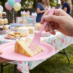 Brava! Elegant Pink Plastic Cutlery Set - 24 Count