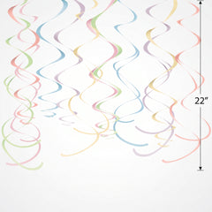 Pastel & Gold Swirl Hanging Decorations, 22-in, 12-Pack