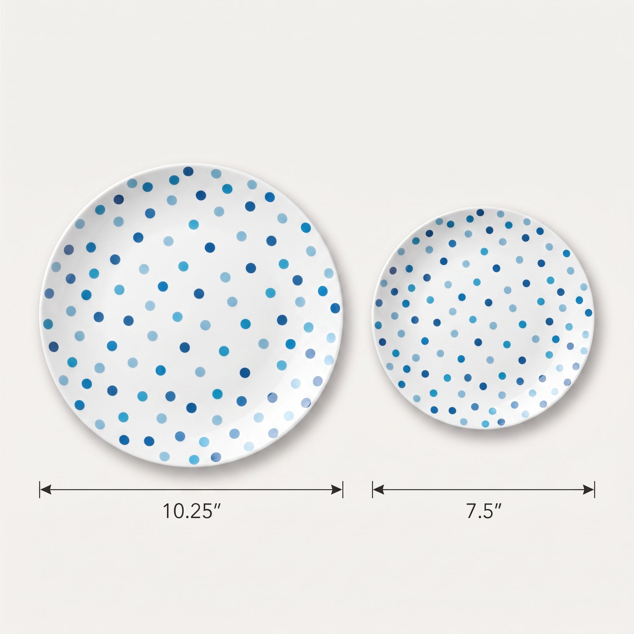 Caribbean Blue Polka Dot Premium Plastic Plate Set - 20 Pack