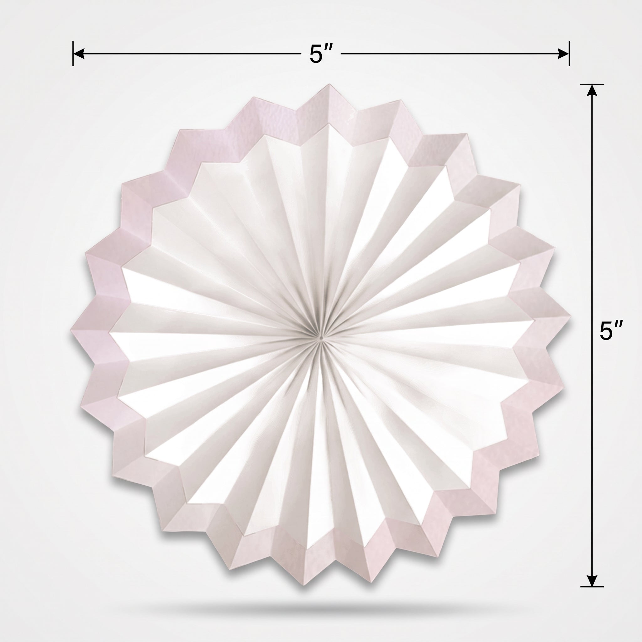 Elegant White Paper Parasol Fan Decoration - 5 Pack