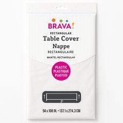 Frosty White Plastic Table Cover - 54" x 108"