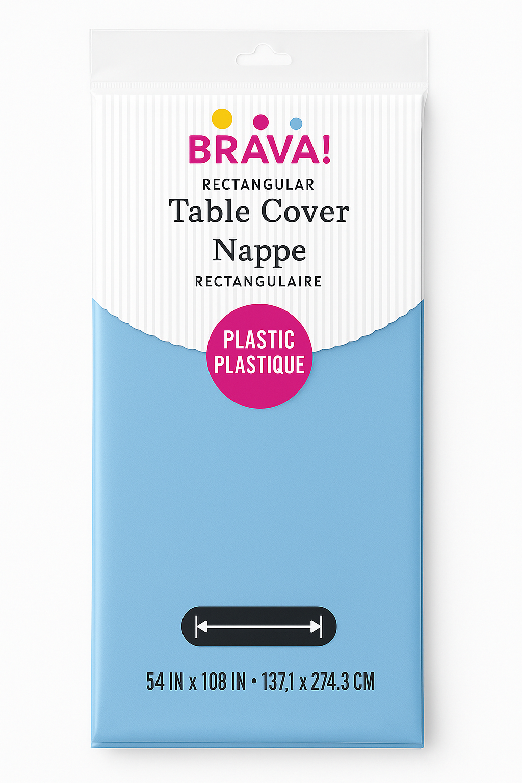 Pastel Blue Plastic Table Cover - 54" x 108"