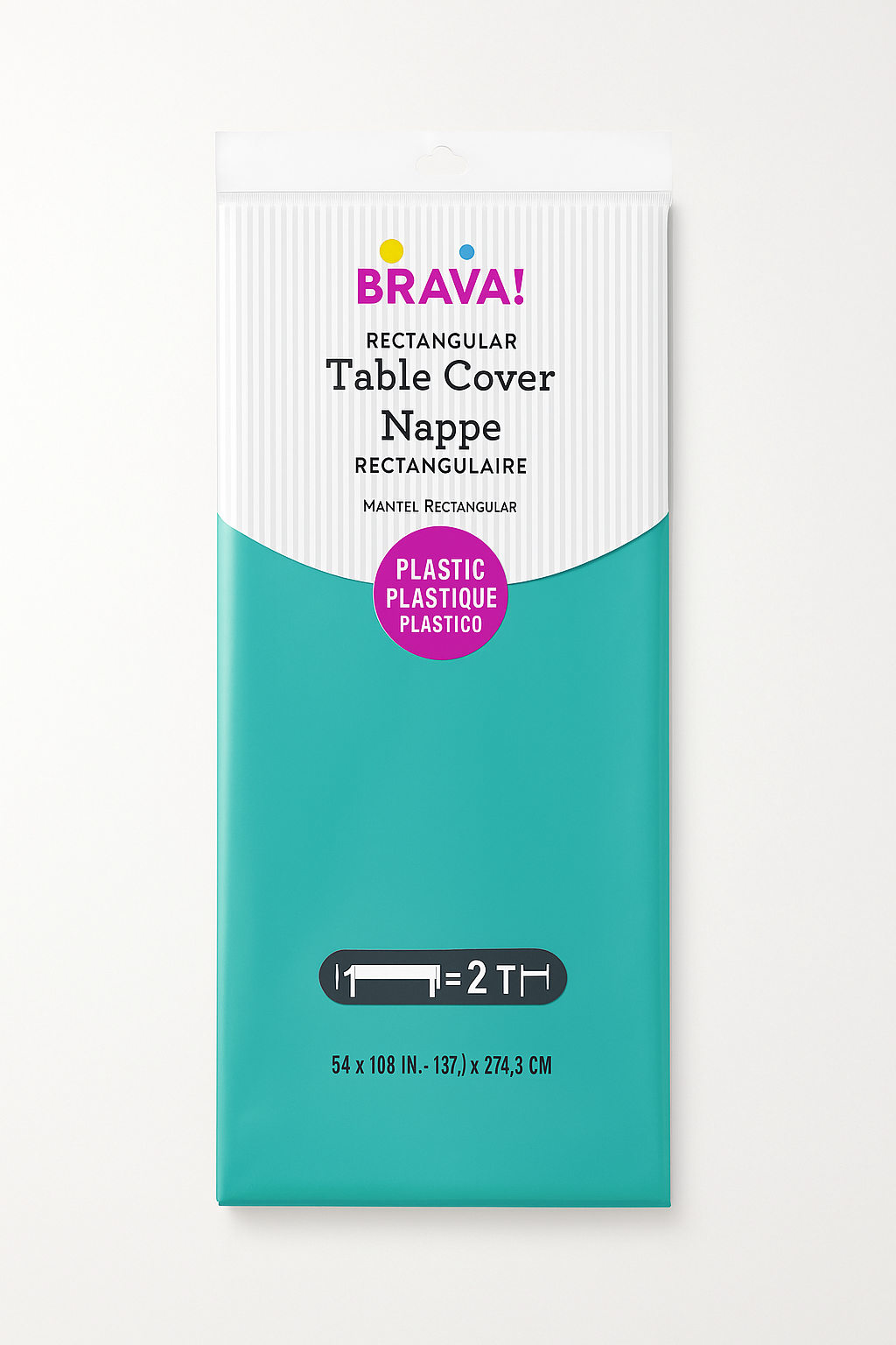 Robin's Egg Blue Rectangular Plastic Table Cover - 54" x 108"
