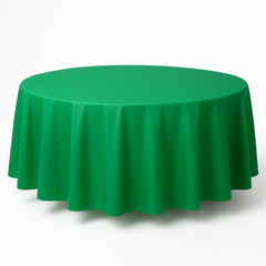 Festive Green Round Plastic Table Cover - 84"