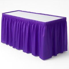 Elegant Purple Plastic Table Skirt