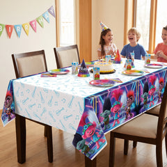 Trolls World Tour Reusable Plastic Table Cover - 54x96 in