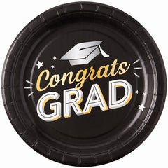 Congrats Grad 8.5" Paper Plates - Graduation Party Supplies