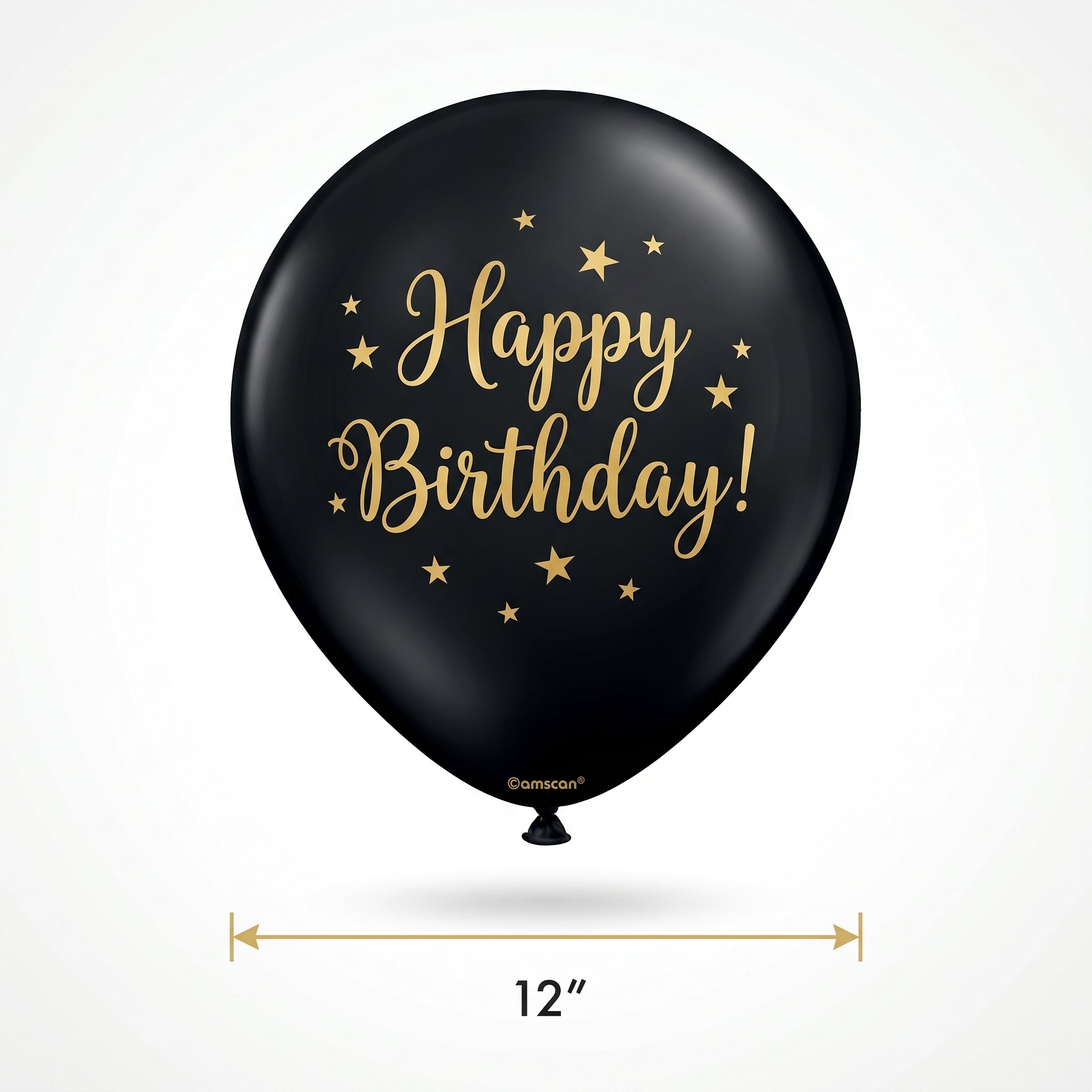 Gold Birthday Printed Latex Balloons
