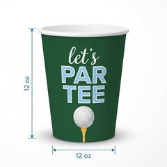 "Let's Par Tee" Golf Paper Cups, 12 oz, 20 Pack