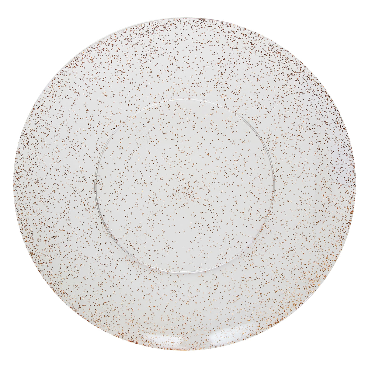 8 In. Rose Gold Sparkle Design Plastic Plates | 10 Count