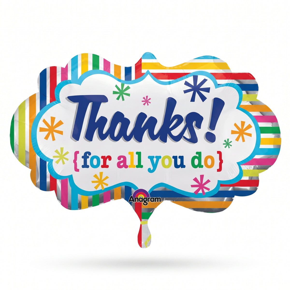 Colorful "Thanks for All You Do" Foil Balloon